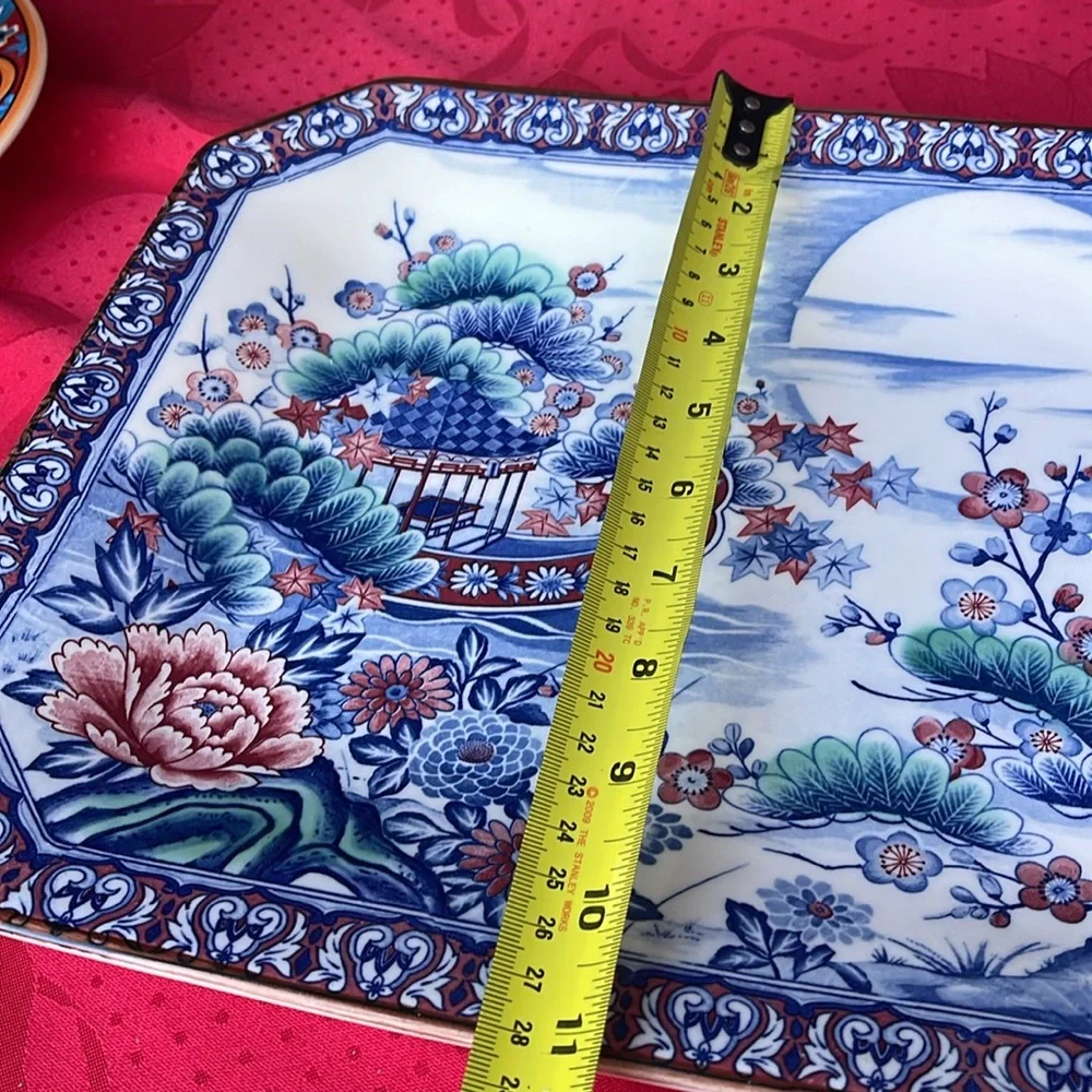 Elegant Vintage Japanese Blue and White Porcelain Plate